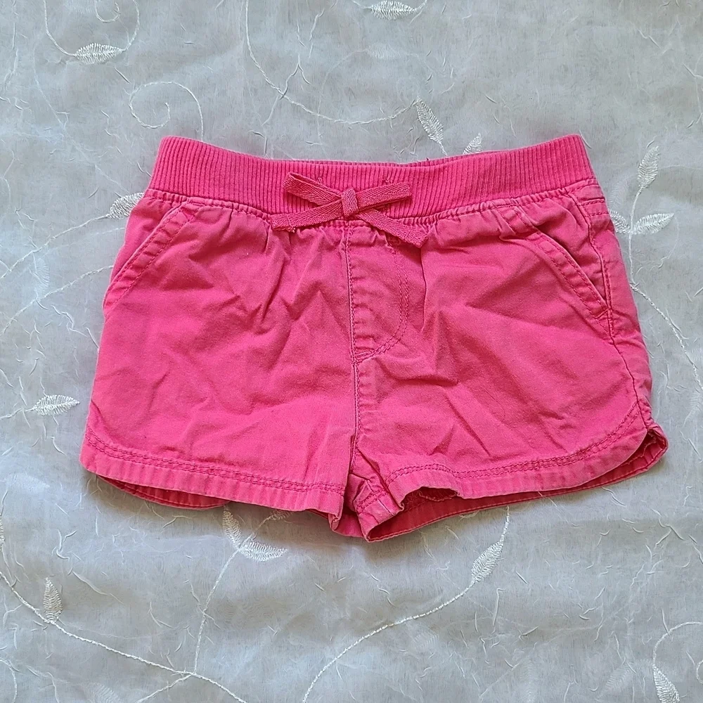 The Children's Place Khaki Shorts Pink & Green Pair for Girls